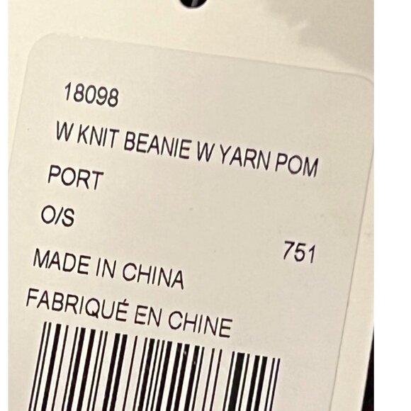 NWT UGG Yarn Pompom Knit Beanie IN PORT (O/S) - Picture 4 of 4